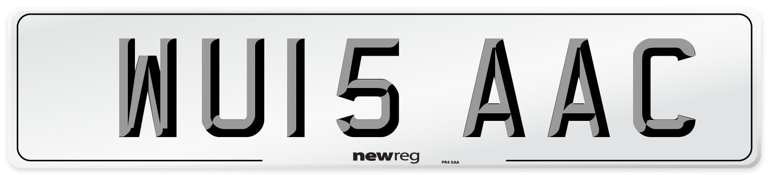 WU15 AAC Number Plate from New Reg